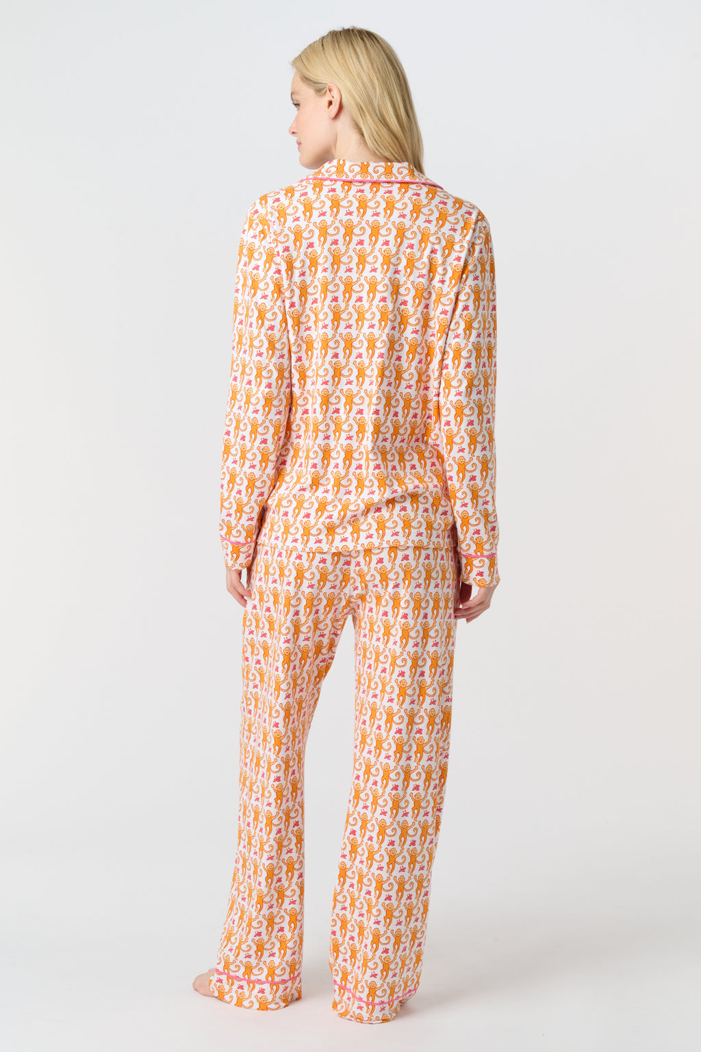 Monkey Long Sleeve Polo Pajamas