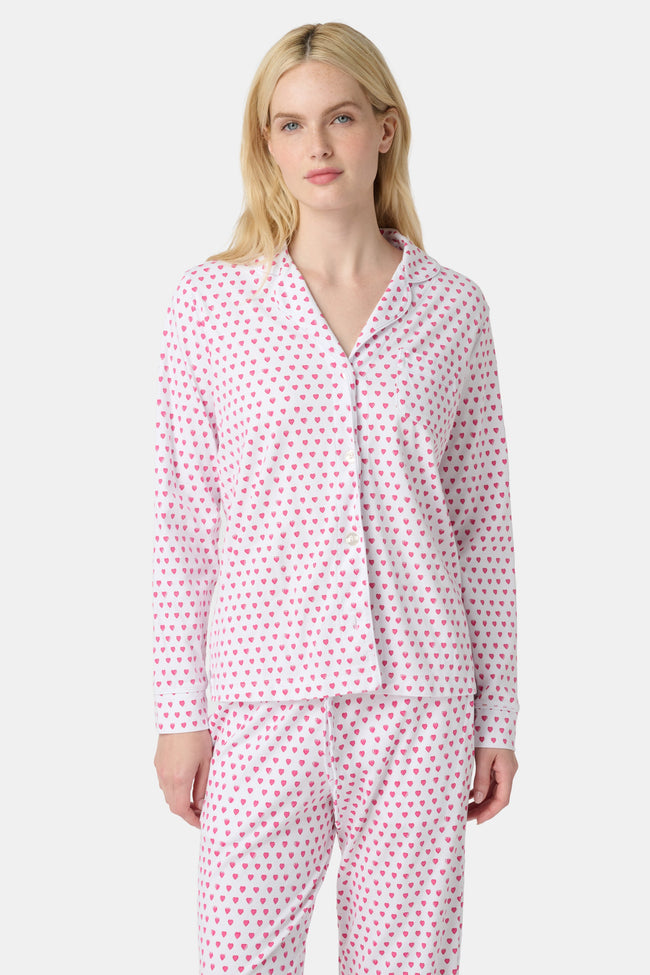 Hearts Long Sleeve Polo Pajamas Main Image