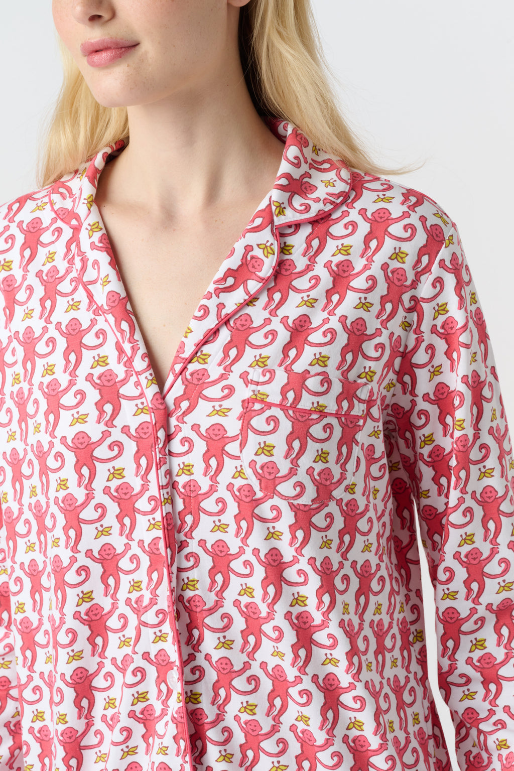 Monkey Long Sleeve Polo Pajamas