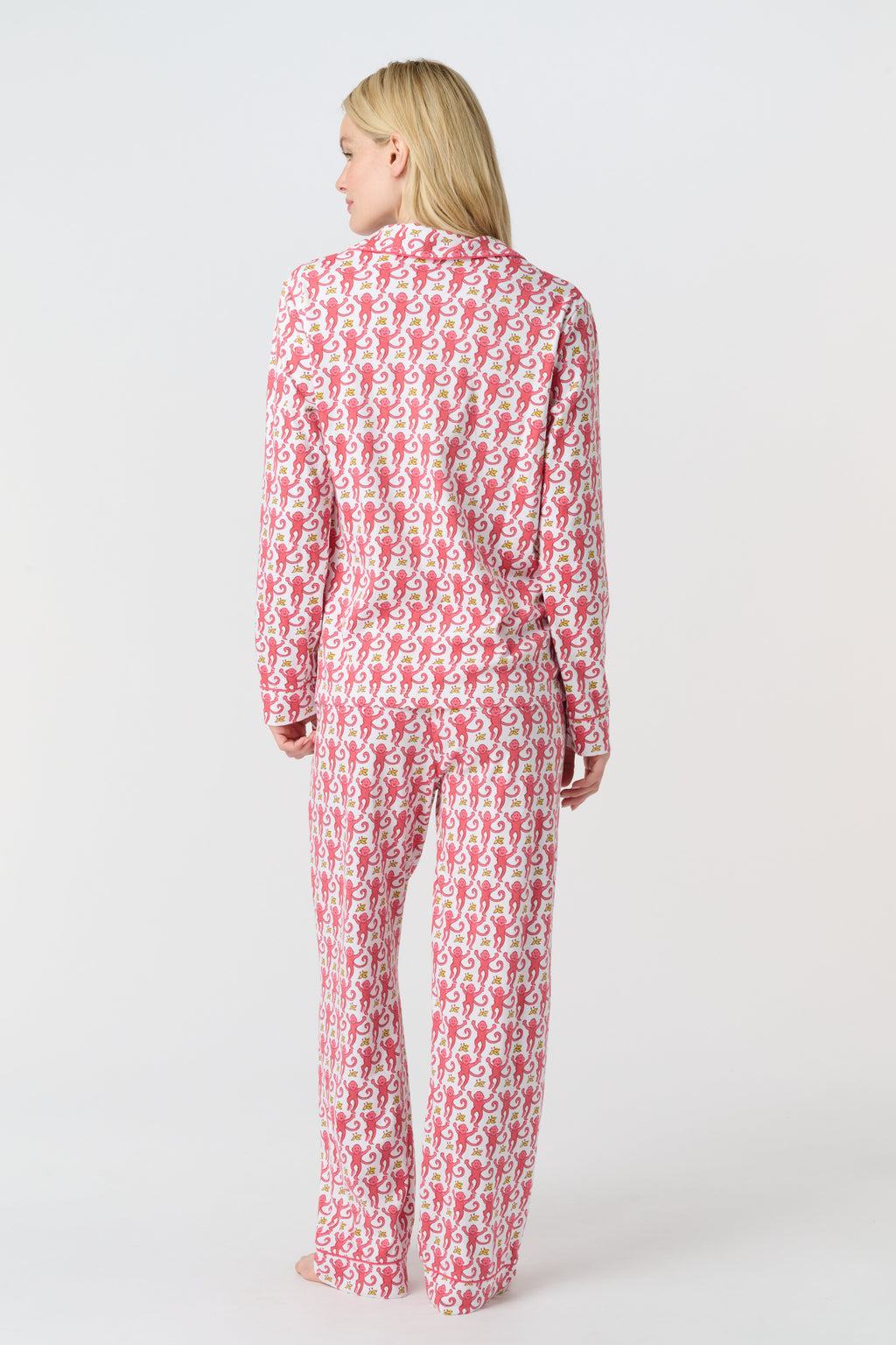 Monkey Long Sleeve Polo Pajamas