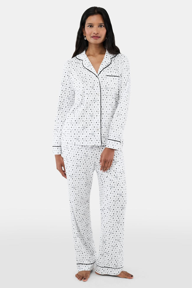 Quilted Hearts Long Sleeve Polo Pajamas Main Image