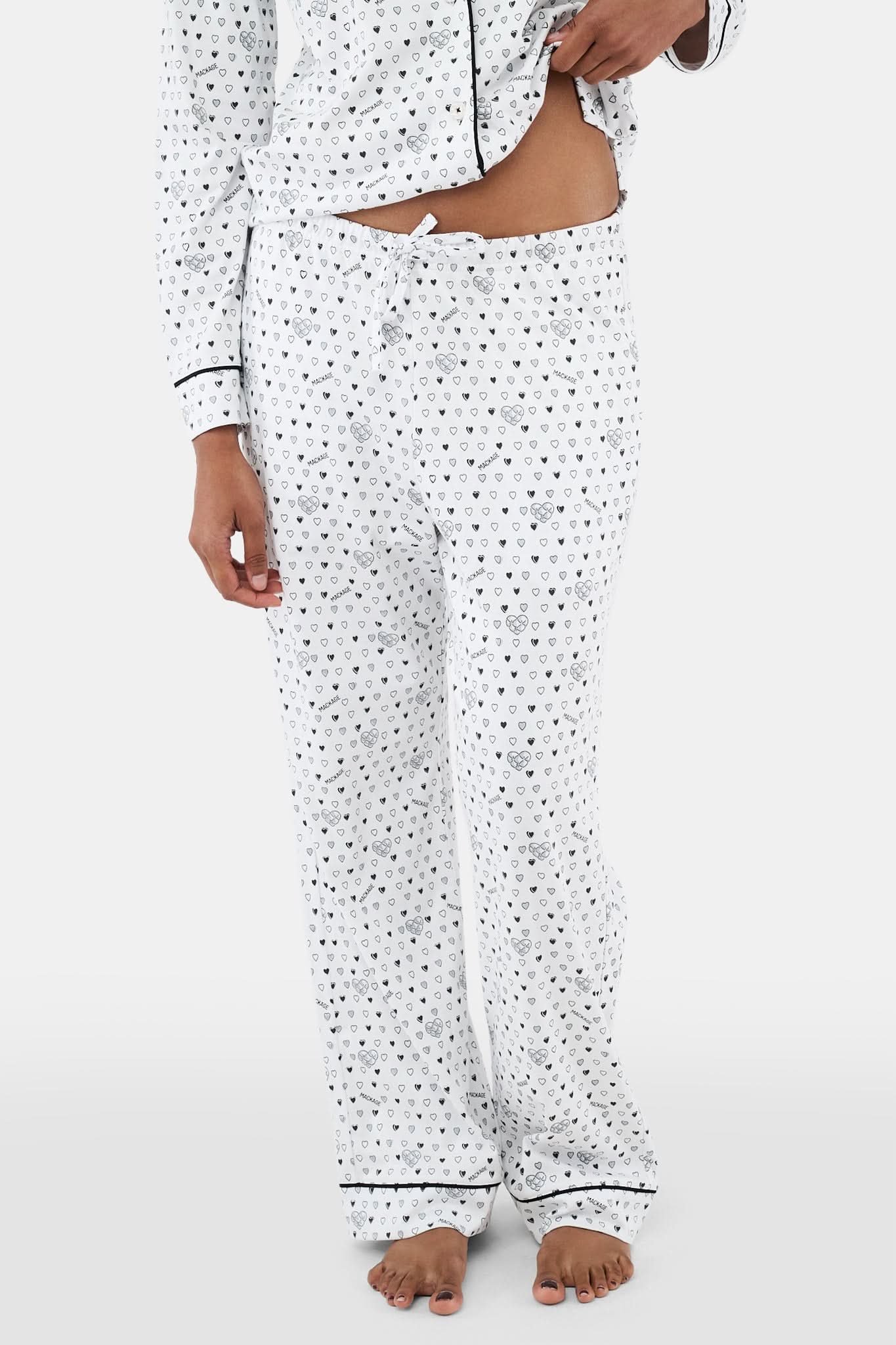 Quilted Hearts Long Sleeve Polo Pajamas