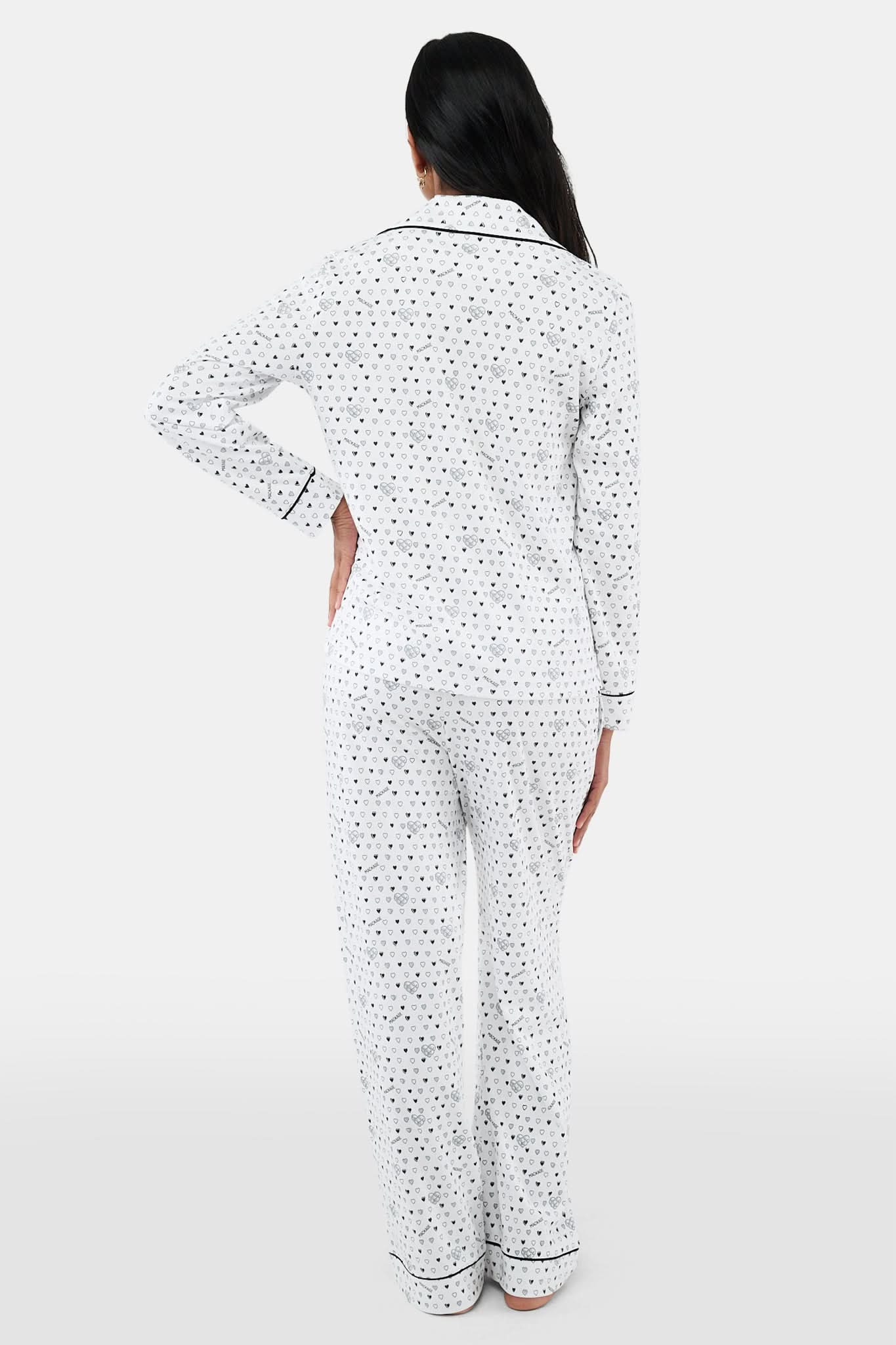 Quilted Hearts Long Sleeve Polo Pajamas
