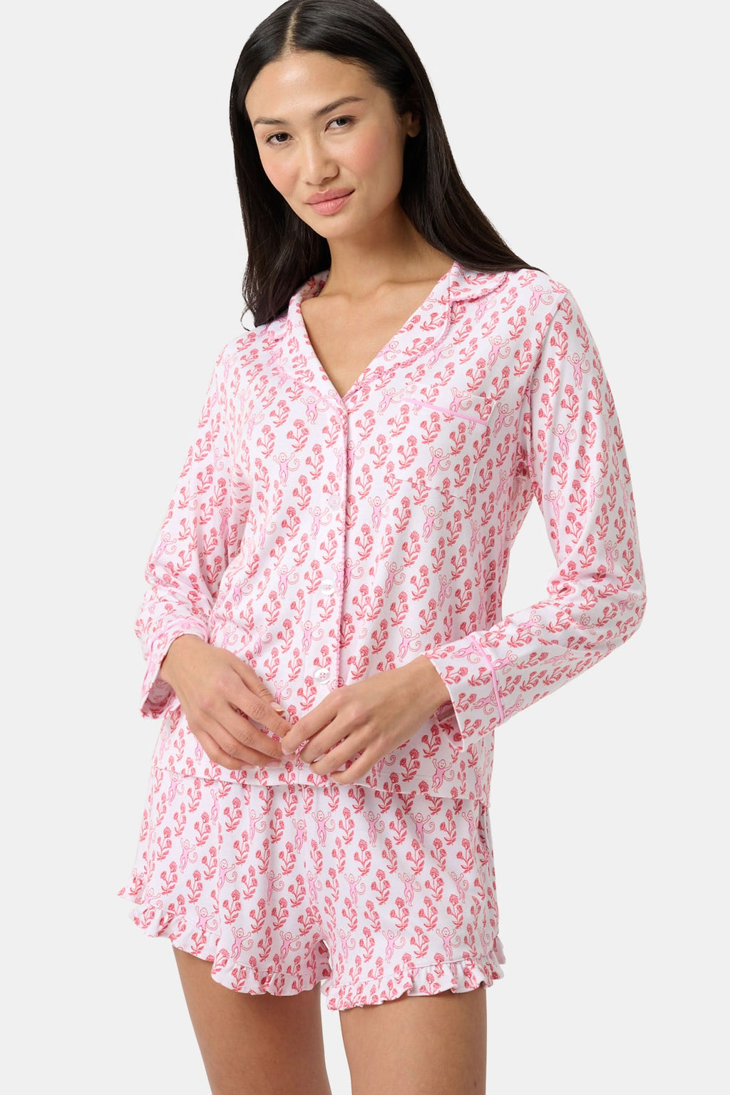 Rosa Ditsy Monkey Hayden Pajamas