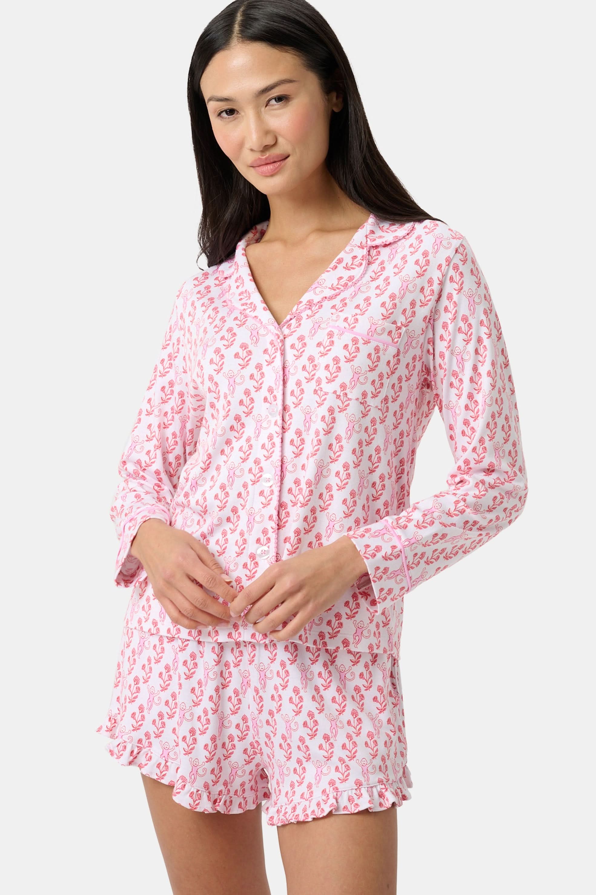 Rosa Ditsy Monkey Hayden Pajamas