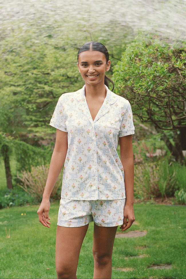 Floral Monkey Trellis Polo Pajamas Hover Image