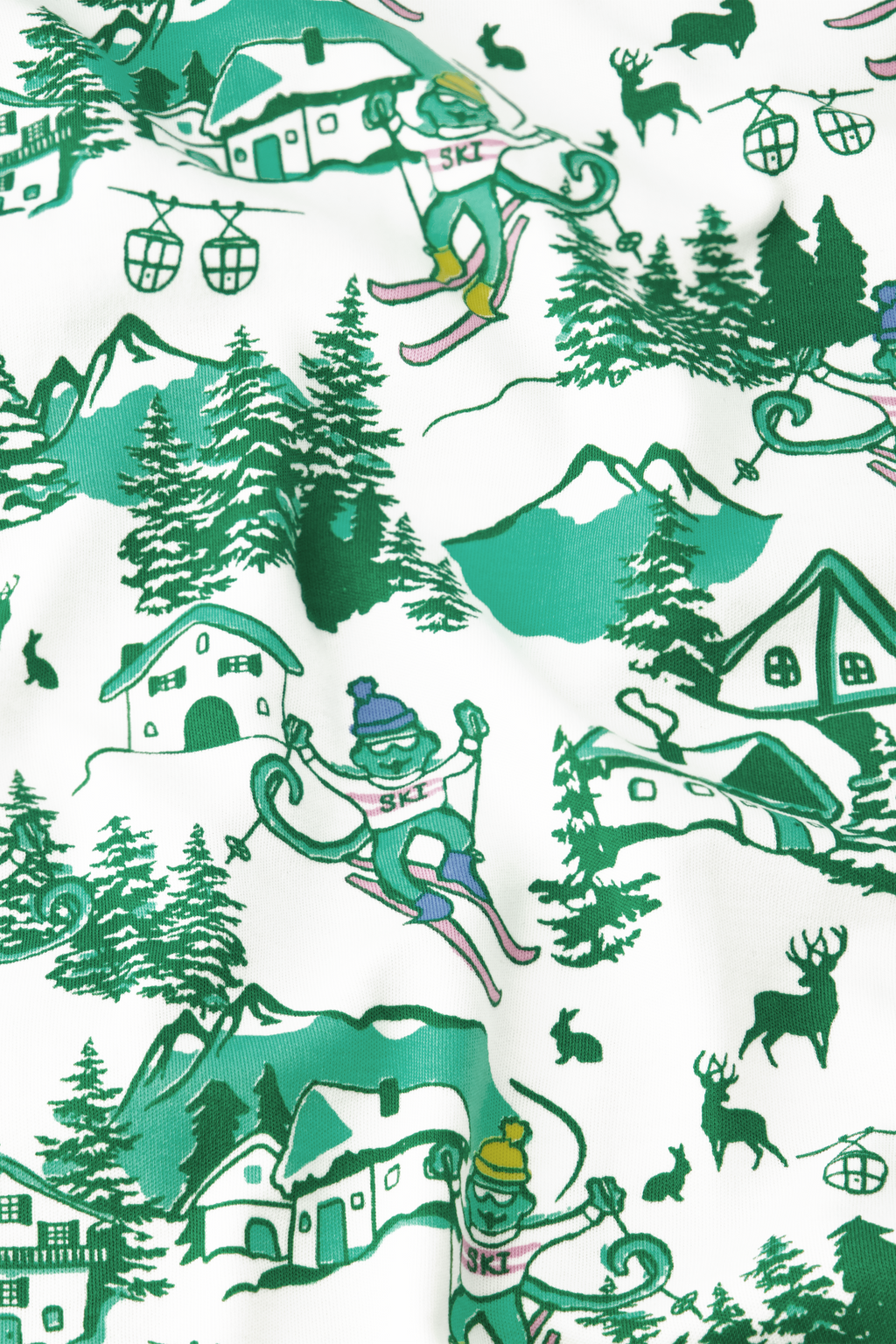 Ski Toile Long Sleeve Polo Pajamas