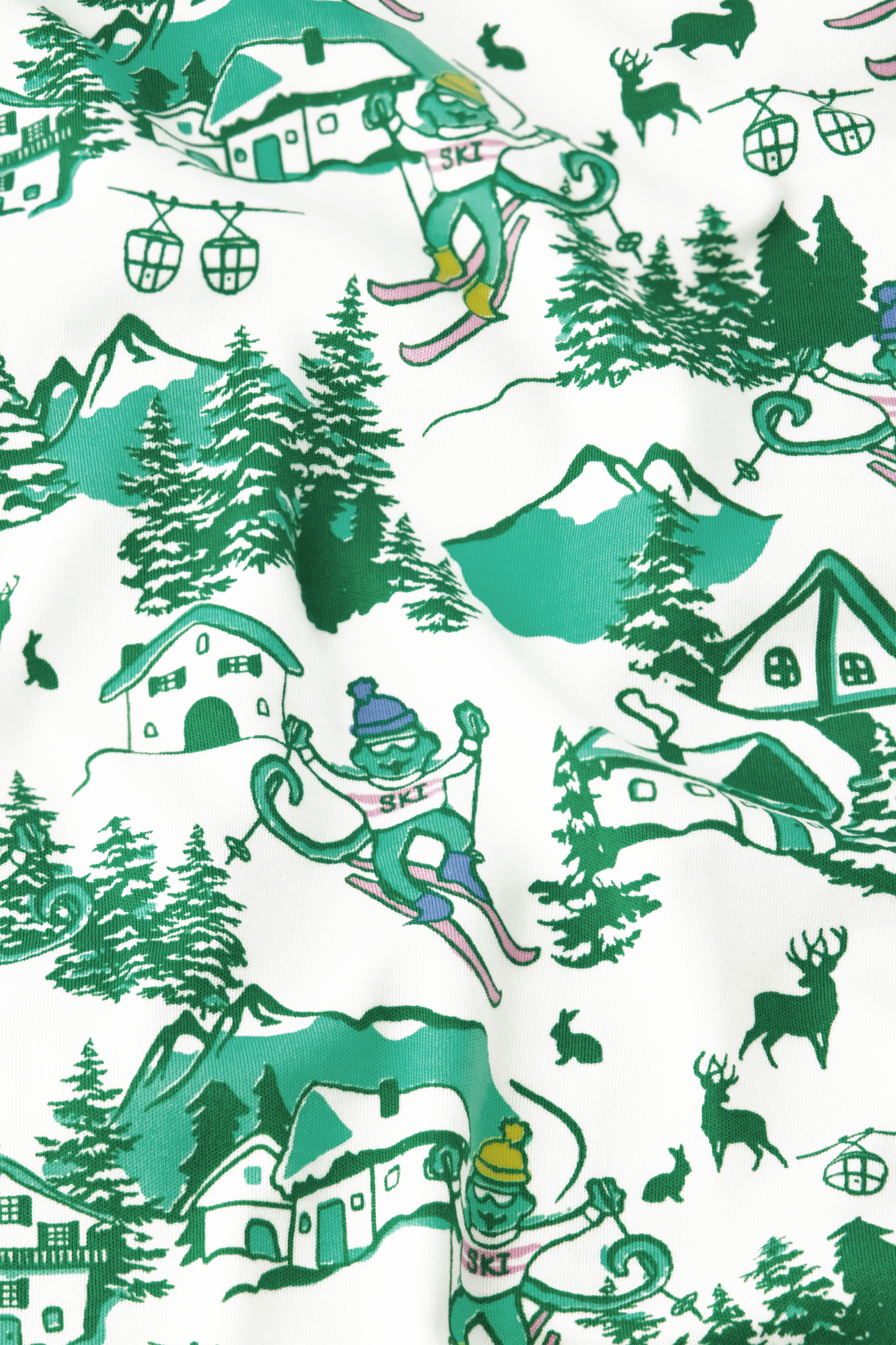 Ski Toile Long Sleeve Polo Pajamas