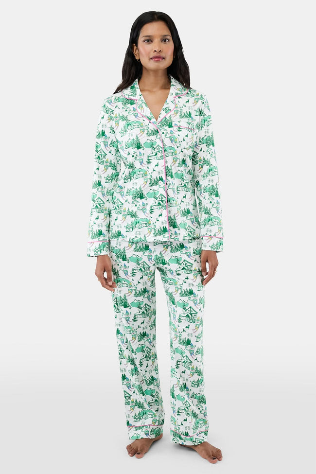 Ski Toile Long Sleeve Polo Pajamas Hover Image