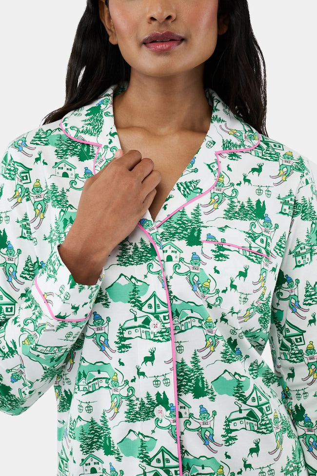 Ski Toile Long Sleeve Polo Pajamas Main Image