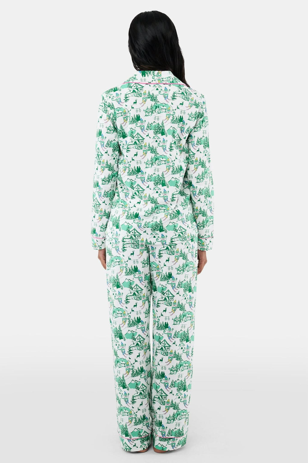 Ski Toile Long Sleeve Polo Pajamas