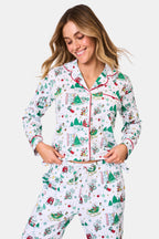 Snow Village Long Sleeve Polo Pajamas