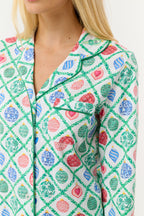 Ornament Trellis Long Sleeve Polo Pajamas